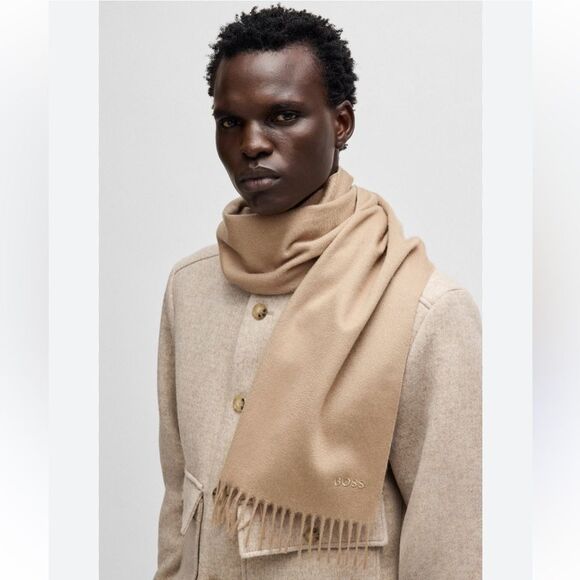 Hugo Boss Cashmere scarf beige - Picture 5 of 5